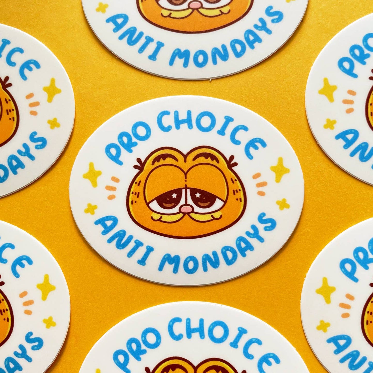 Pro Choice Anti Mondays Garfield Sticker