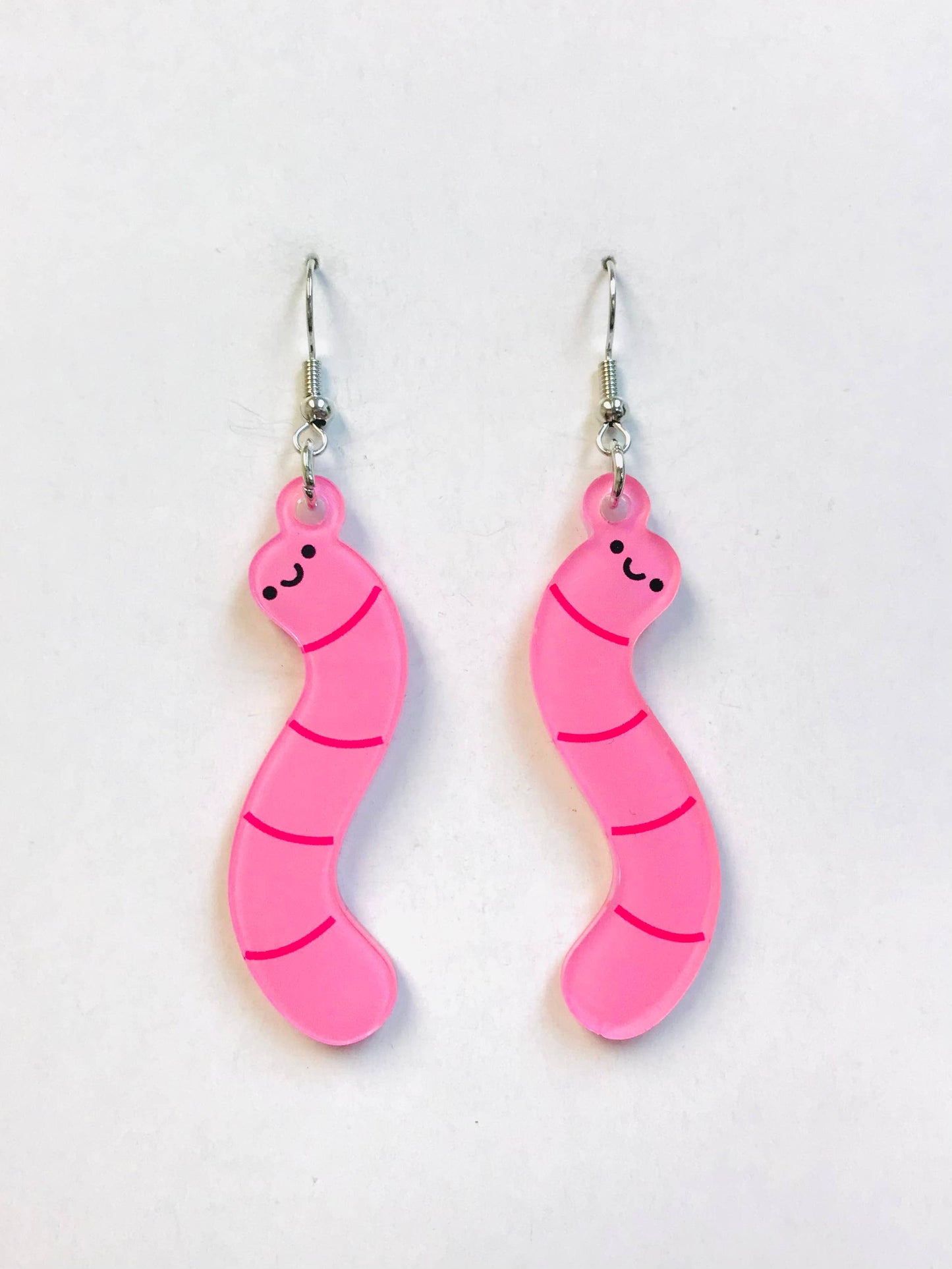 Pink Worm Earrings