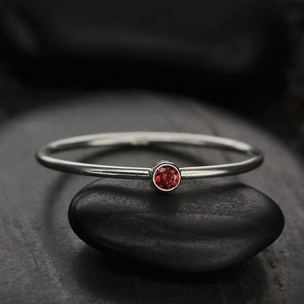 Birthstone Sterling Silver Rings