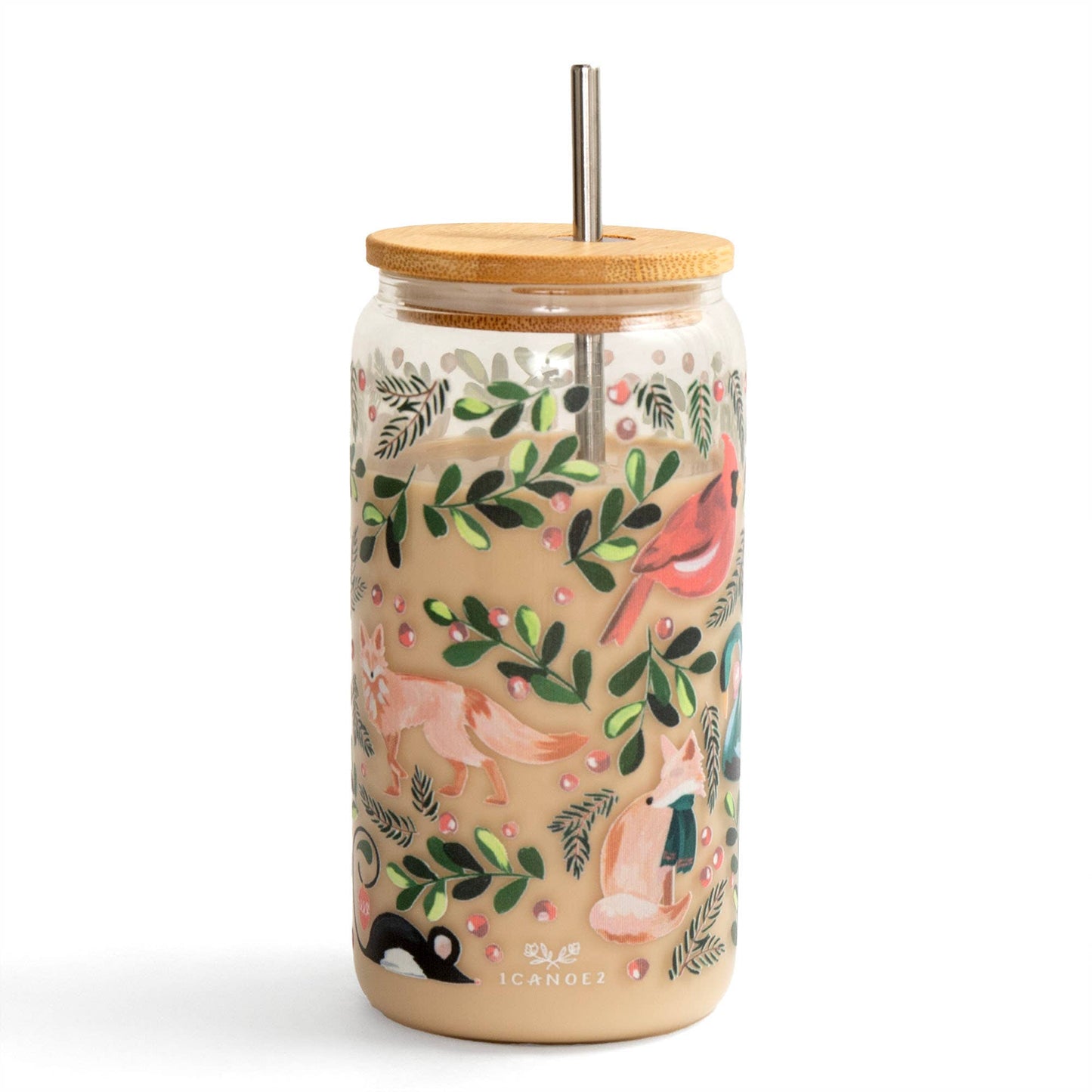 Woodland Animals Glass Can