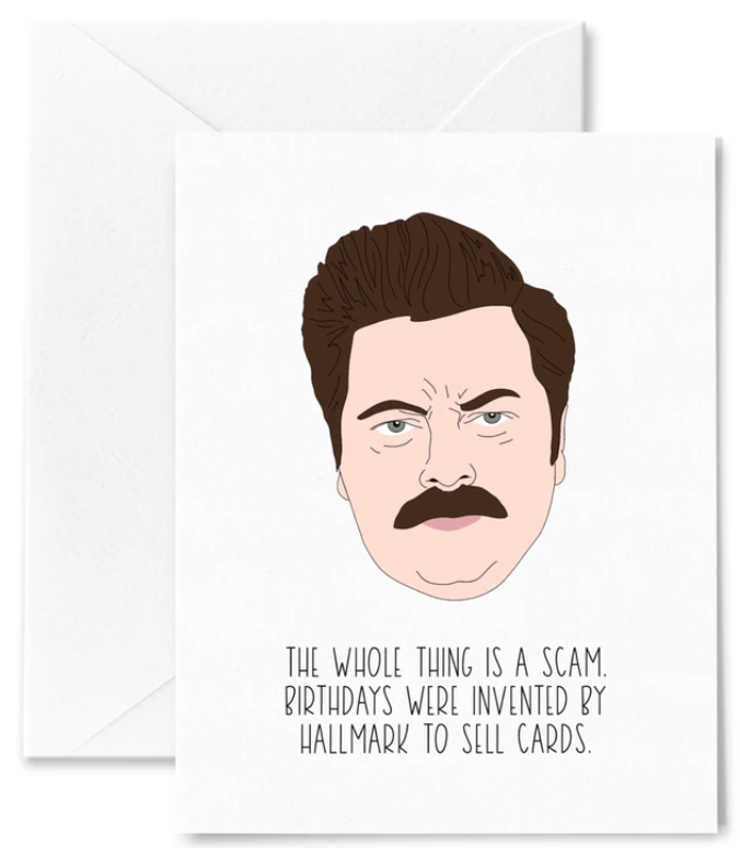Ron Swanson Parks and Rec Birthday Card