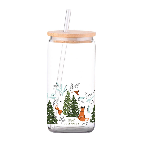 Winter Fox Can Glass