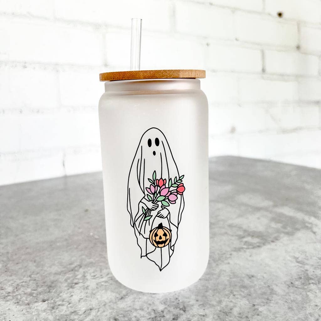 Floral Ghost Can Glass