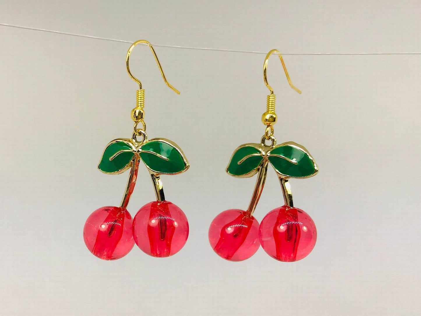 Red Cherry Enamel Earrings