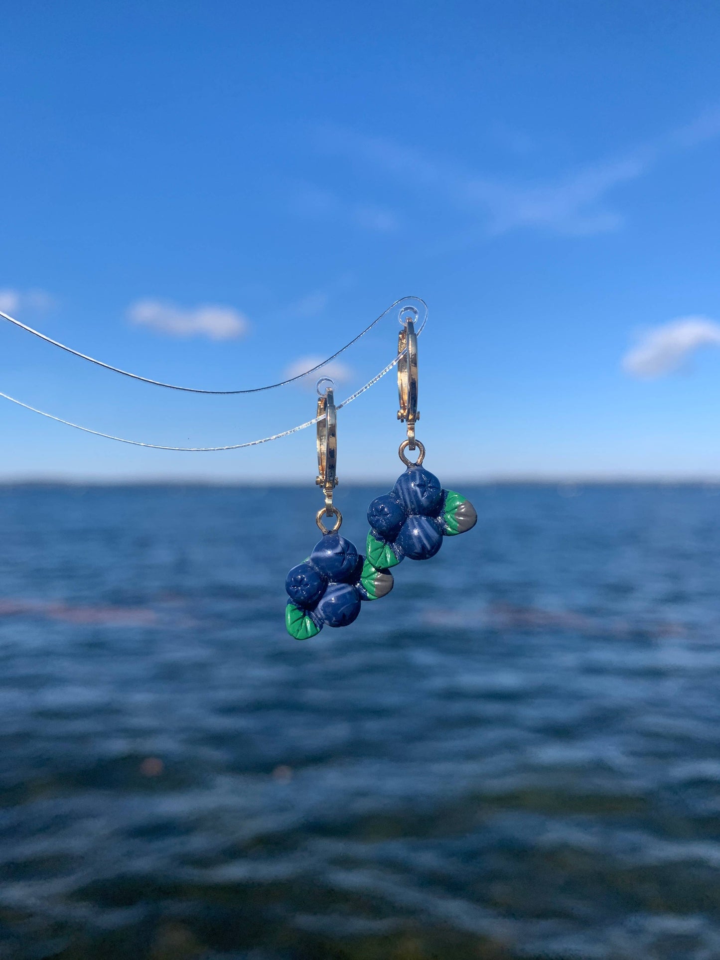 Blueberry Huggie Earrings