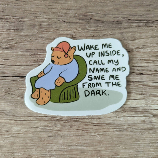 Wake Me Up Tea Bear Sticker