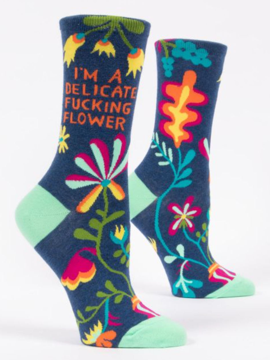Delicate Fucking Flower Women's Crew Socks