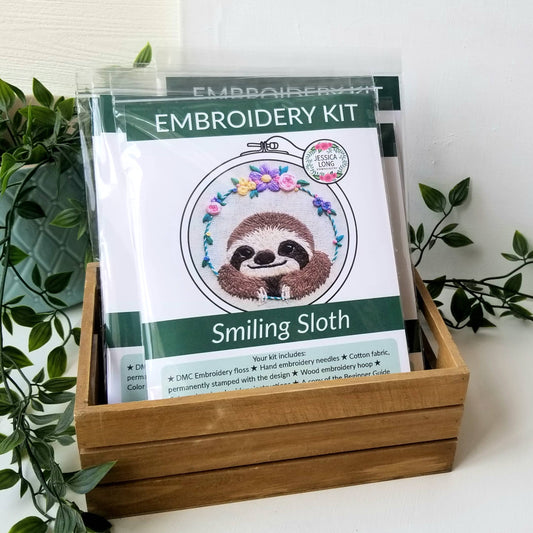 Smiling Sloth Embroidery Kit