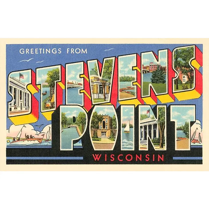 Greetings from Stevens Point Vintage Postcard