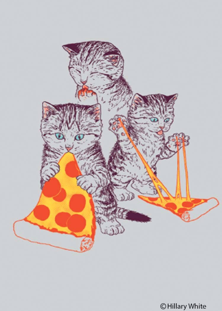 Kitties Eating Pizza Magnet