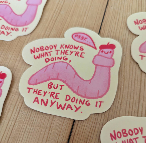 Worm Advice Sticker