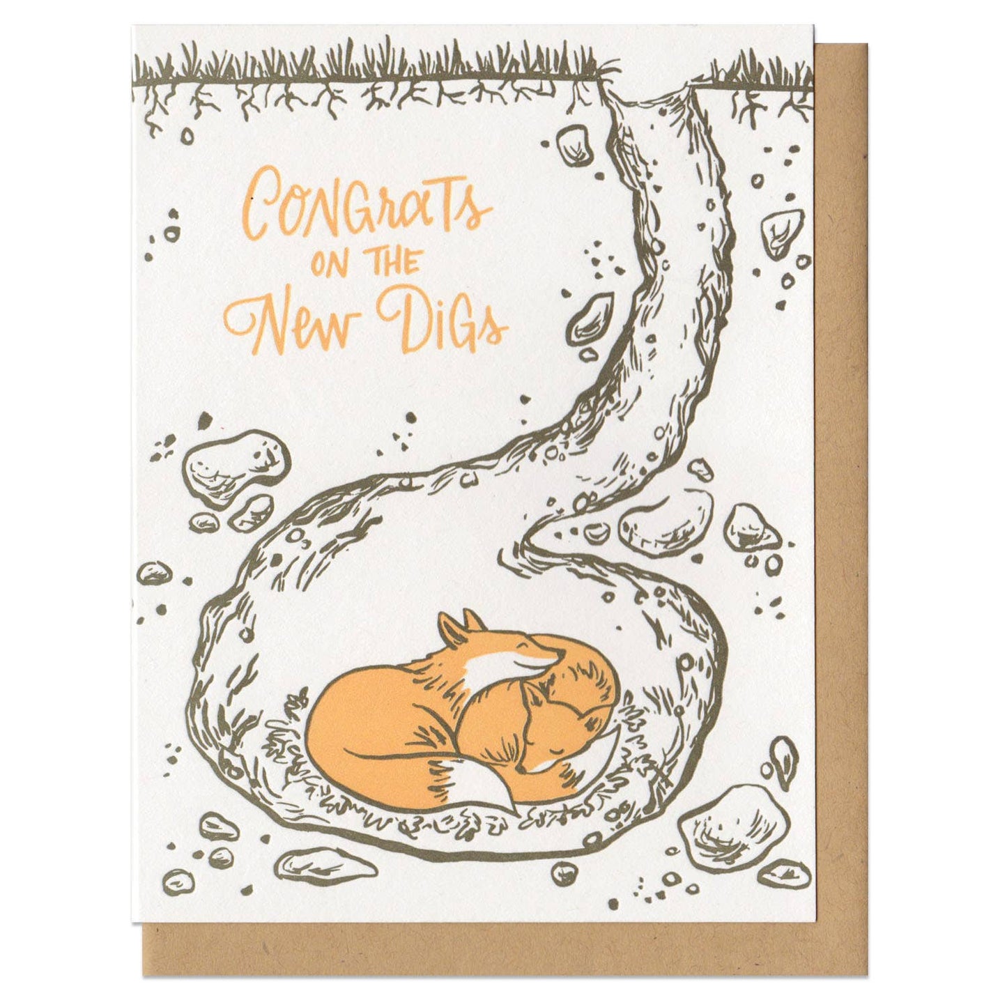 New Digs Foxes Greeting Card