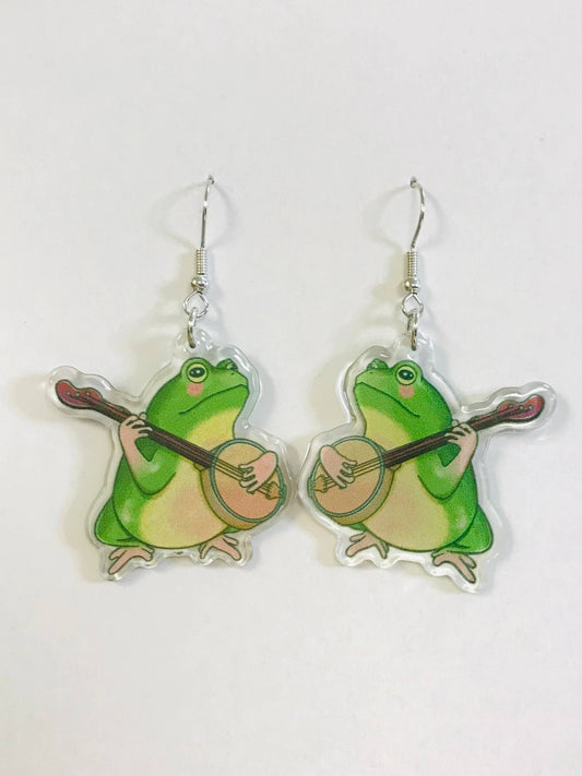 Banjo Frog Earrings