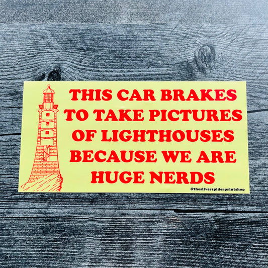 Lighthouses Nerd Bumper Sticker